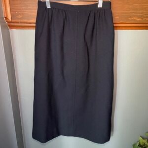 J.G. Hook Vintage Navy Blue Midi Pencil Skirt Womens Size 8 Lined Career Classic